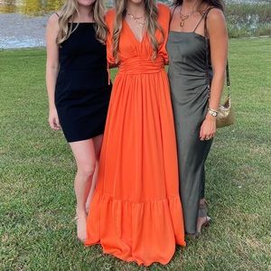 FRENCH CONNECTION Orange Maxi Dress Size 2